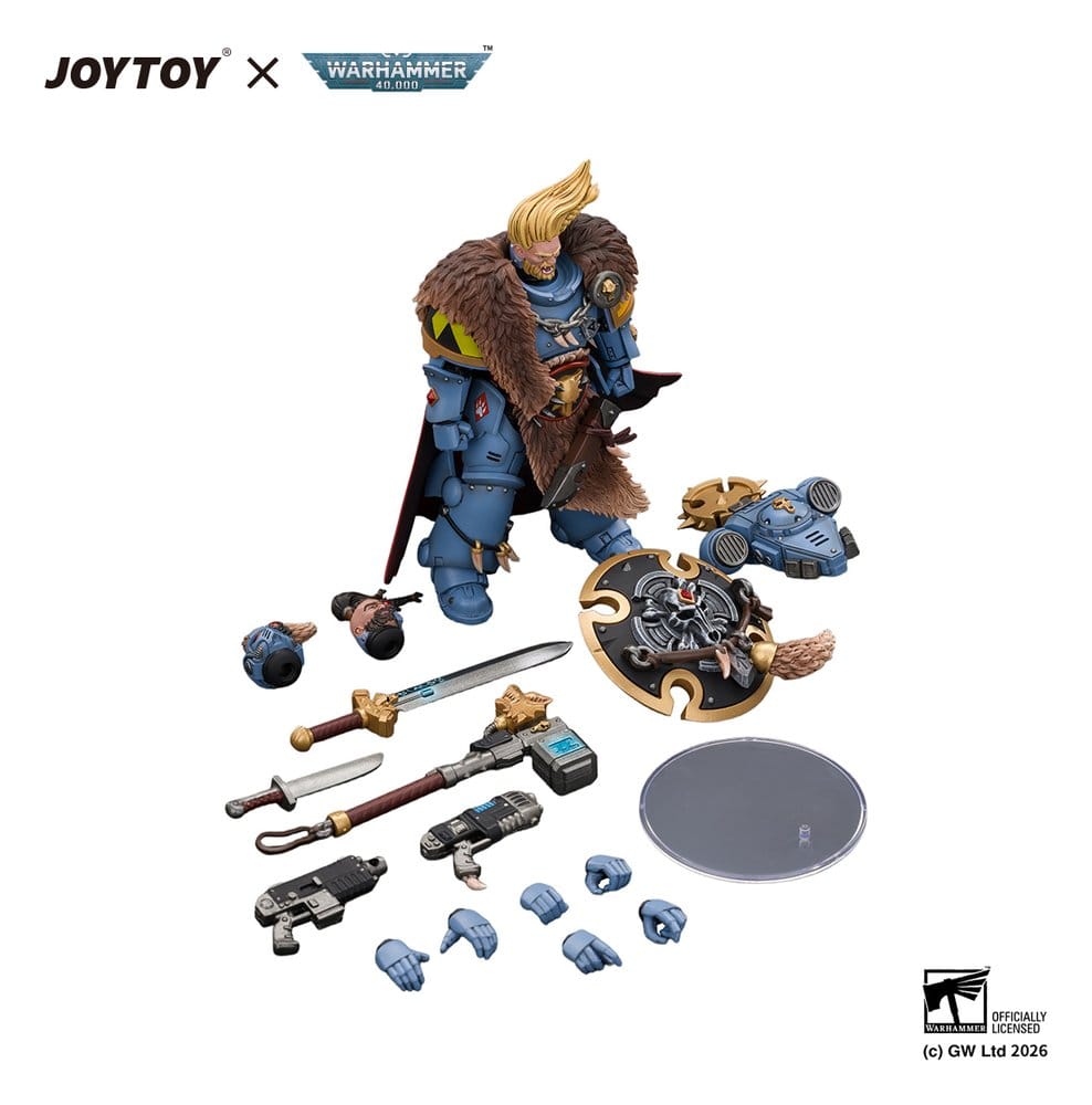 JoyToy Space Marine Action Figure Space Wolves Wolf Guard Battle Leader 12 cm