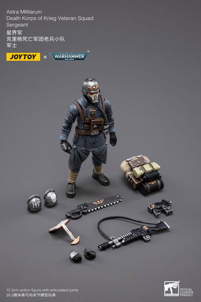 JoyToy Warhammer 40k Action Figure 1/18 Death Korps of Krieg Veteran Squad Sergeant 10 cm