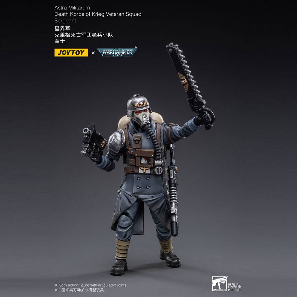 JoyToy Warhammer 40k Action Figure 1/18 Death Korps of Krieg Veteran Squad Sergeant 10 cm