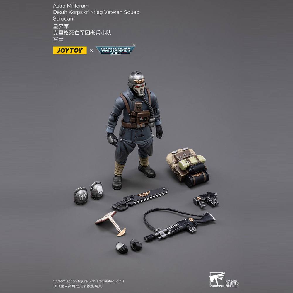 JoyToy Warhammer 40k Action Figure 1/18 Death Korps of Krieg Veteran Squad Sergeant 10 cm