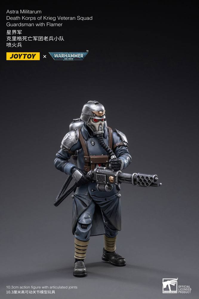 JoyToy Warhammer 40k Action Figure 1/18 Death Korps of Krieg Veteran Squad Guardsman with Flamer 10 cm