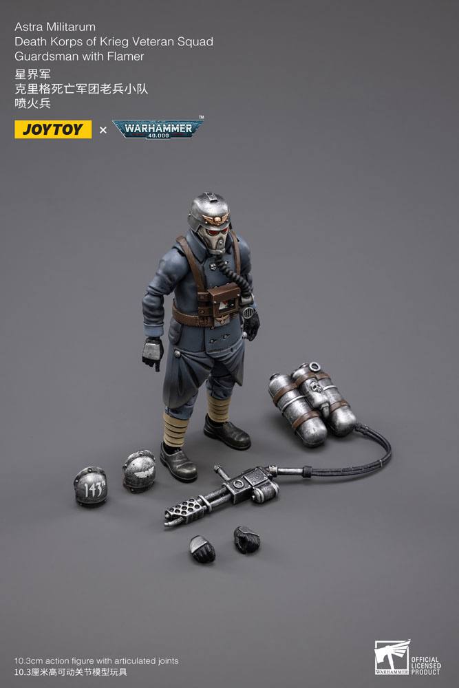 JoyToy Warhammer 40k Action Figure 1/18 Death Korps of Krieg Veteran Squad Guardsman with Flamer 10 cm