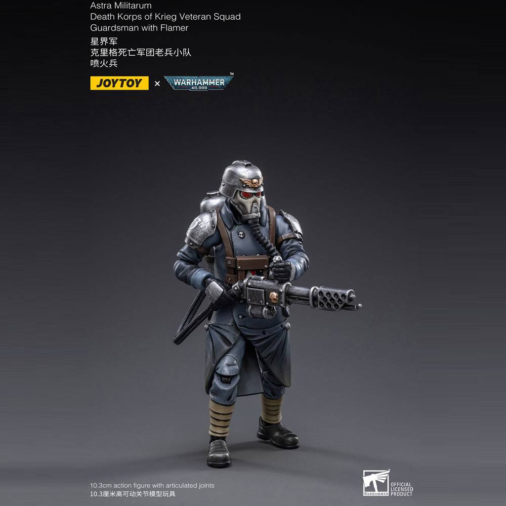 JoyToy Warhammer 40k Action Figure 1/18 Death Korps of Krieg Veteran Squad Guardsman with Flamer 10 cm