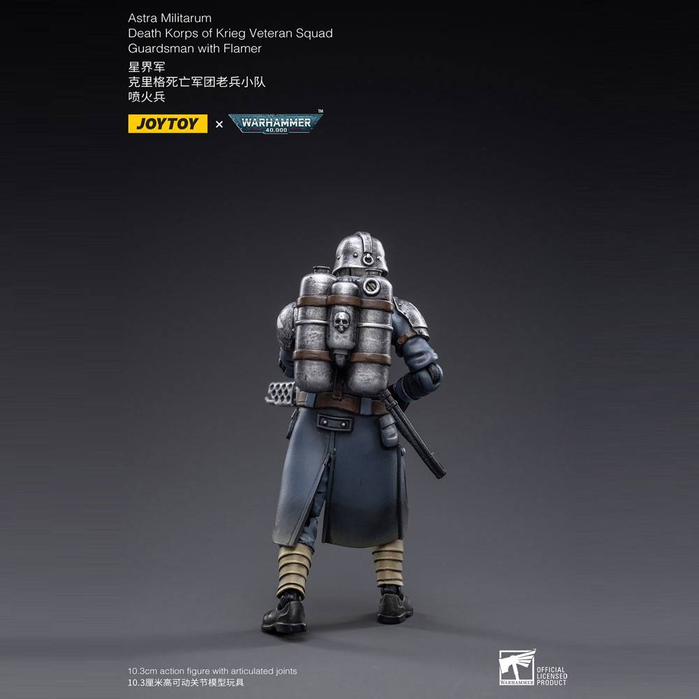 JoyToy Warhammer 40k Action Figure 1/18 Death Korps of Krieg Veteran Squad Guardsman with Flamer 10 cm
