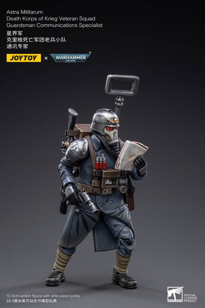 JoyToy Warhammer 40k Action Figure 1/18 Death Korps of Krieg Veteran Squad Guardsman Communications Specialist 10 cm