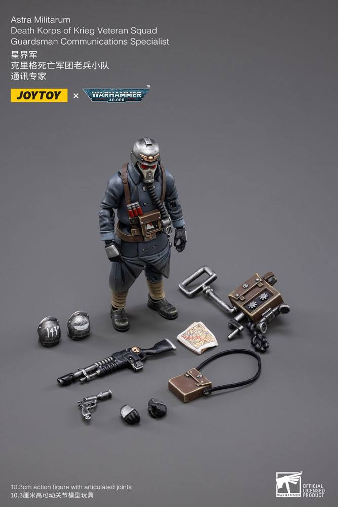 JoyToy Warhammer 40k Action Figure 1/18 Death Korps of Krieg Veteran Squad Guardsman Communications Specialist 10 cm