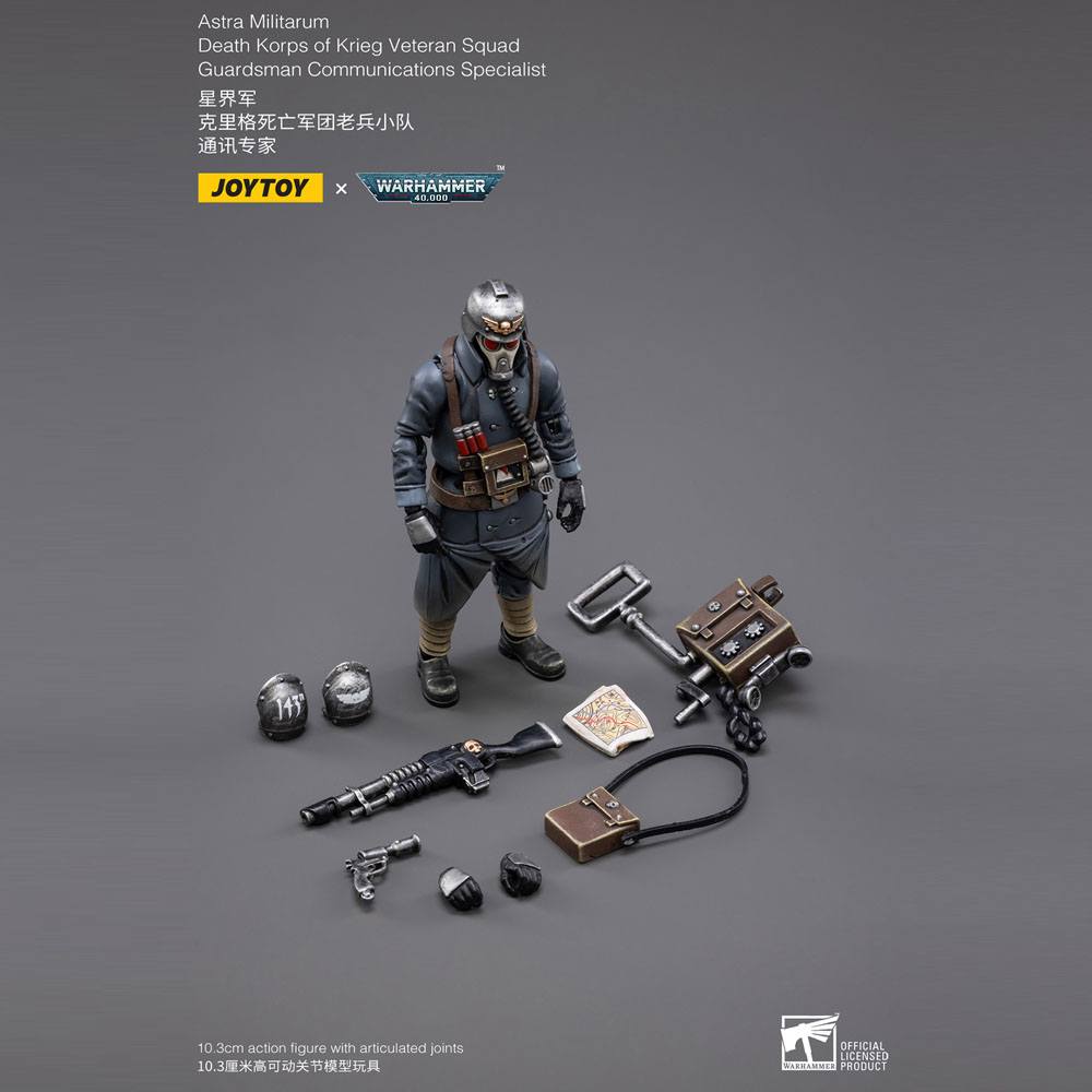 JoyToy Warhammer 40k Action Figure 1/18 Death Korps of Krieg Veteran Squad Guardsman Communications Specialist 10 cm