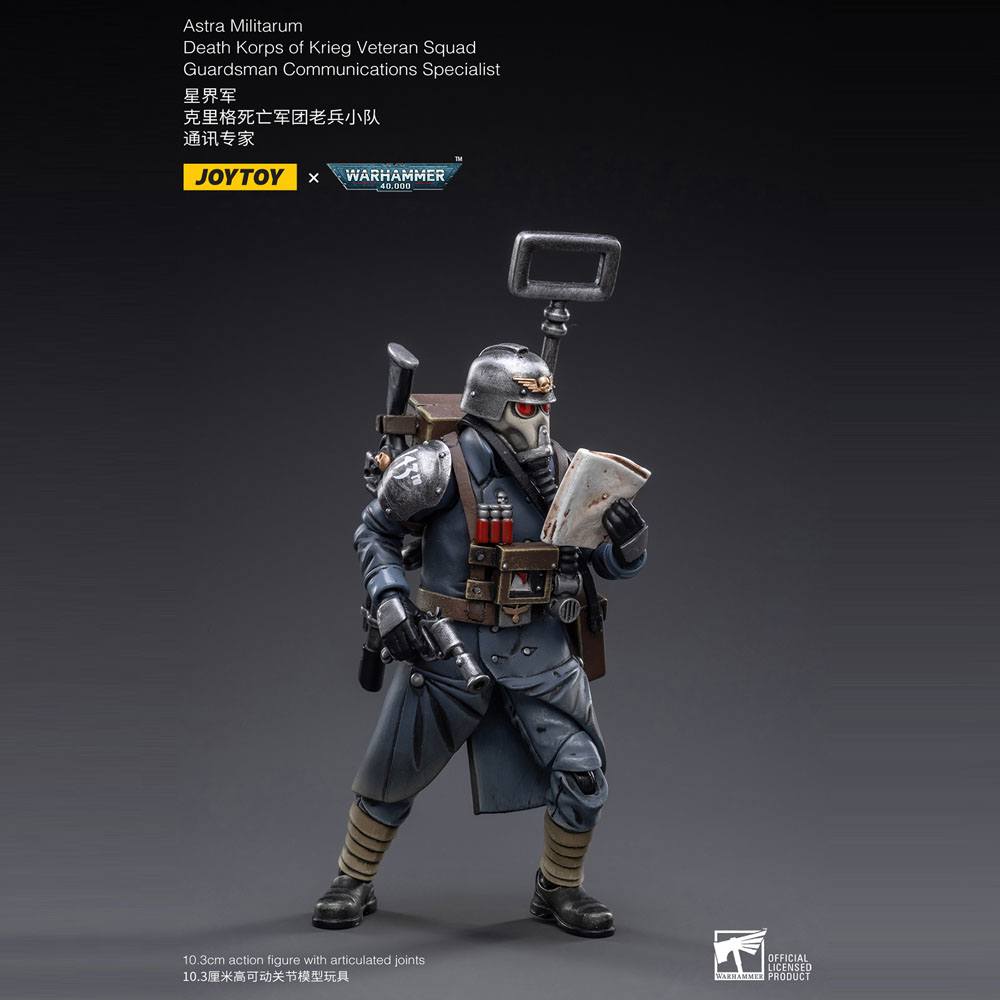 JoyToy Warhammer 40k Action Figure 1/18 Death Korps of Krieg Veteran Squad Guardsman Communications Specialist 10 cm
