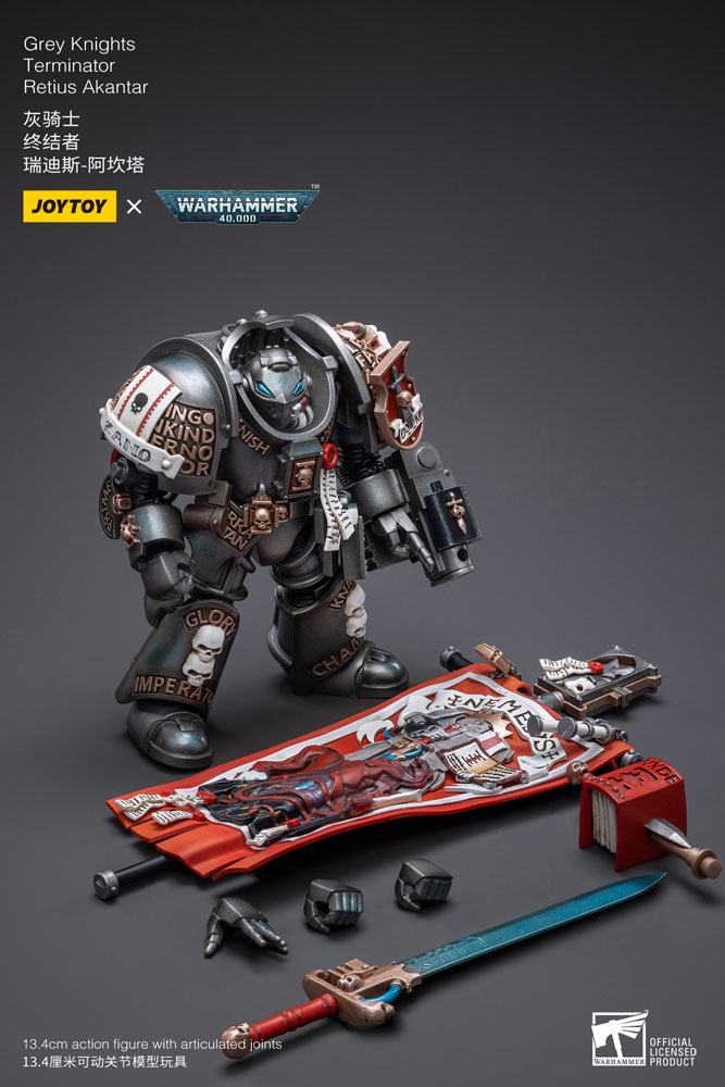 JoyToy Warhammer 40k Action Figure 1/18 Grey Knights Terminator Retius Akantar 13 cm