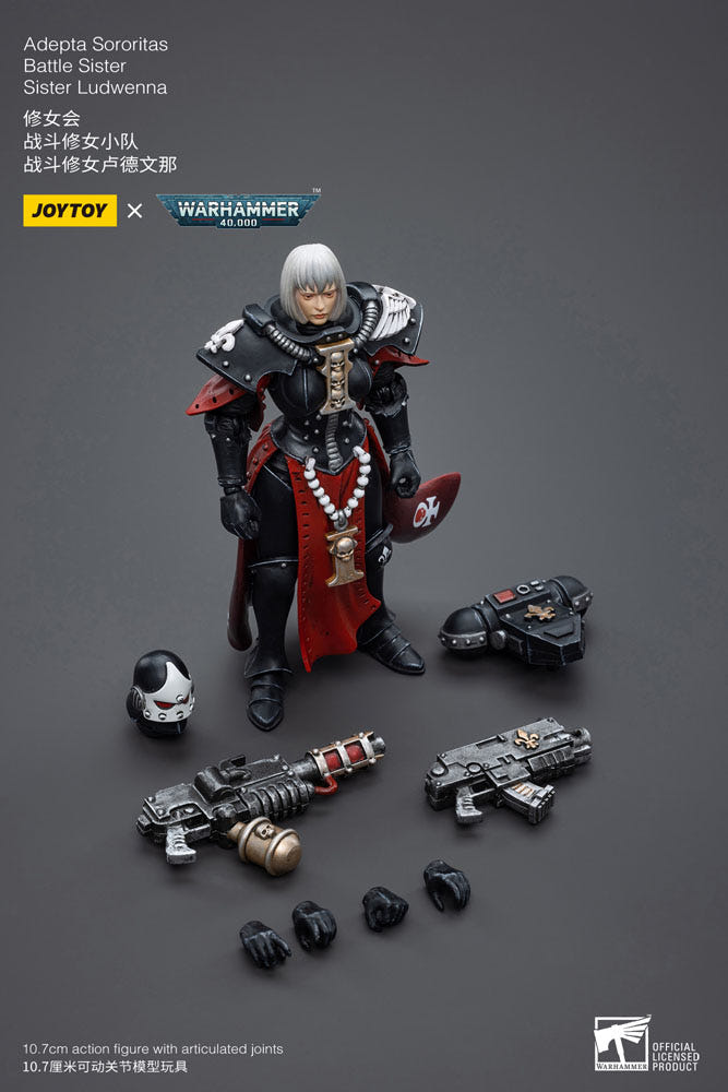 JoyToy Warhammer 40k Action Figure 1/18 Adepta Sororitas Battle Sister Sister Ludwenna 10 cm