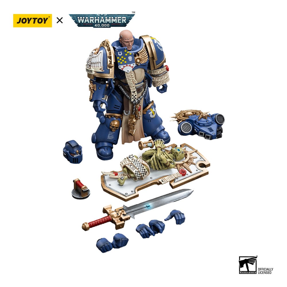 JoyToy Warhammer 40k Action Figure 1/18 Ultramarines Primaris Captain with Relic Shield and Power Sword 12 cm
