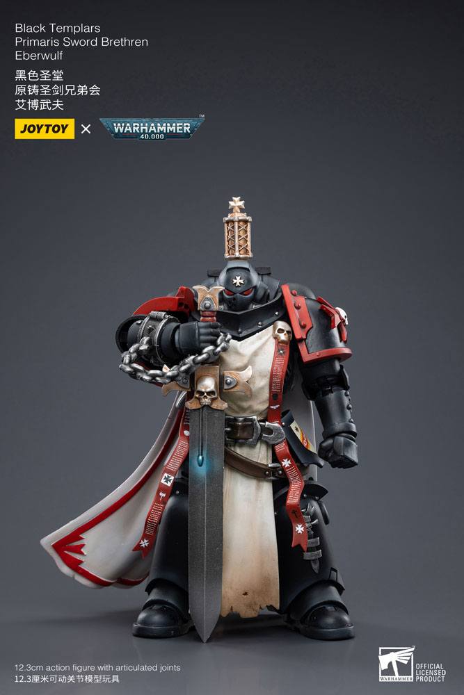 JoyToy Warhammer 40k Action Figure 1/18 Black Templars Primaris Sword Brethren Eberwulf 12 cm
