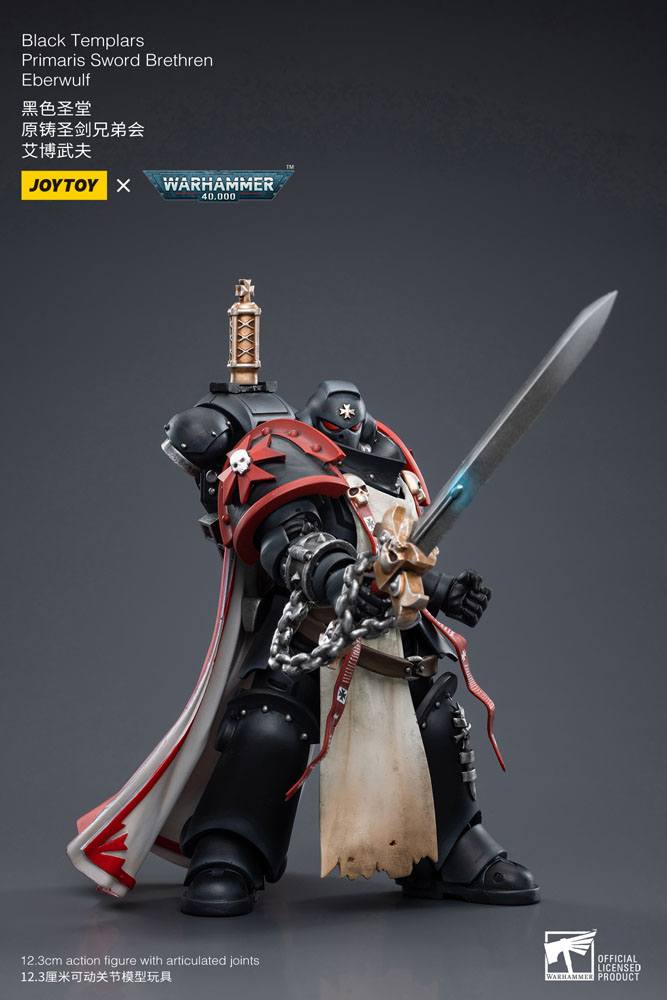 JoyToy Warhammer 40k Action Figure 1/18 Black Templars Primaris Sword Brethren Eberwulf 12 cm