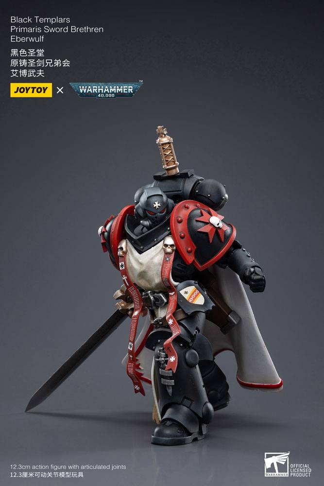 JoyToy Warhammer 40k Action Figure 1/18 Black Templars Primaris Sword Brethren Eberwulf 12 cm