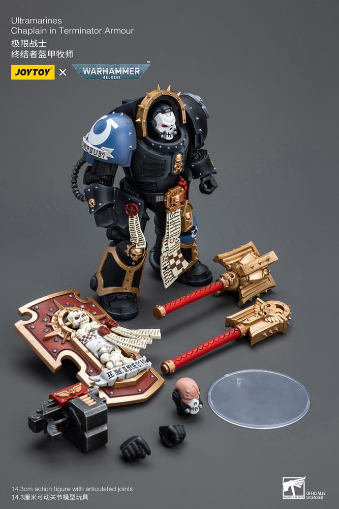 JoyToy Warhammer 40k Action Figure 1/18 Ultramarines Chaplain in Terminator Armour 12 cm