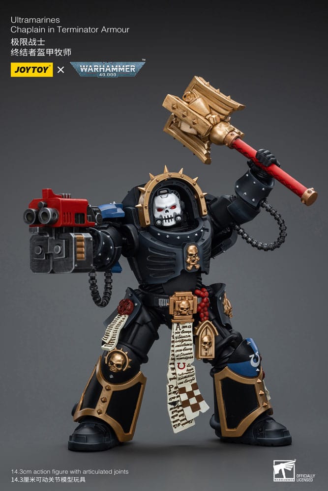JoyToy Warhammer 40k Action Figure 1/18 Ultramarines Chaplain in Terminator Armour 12 cm