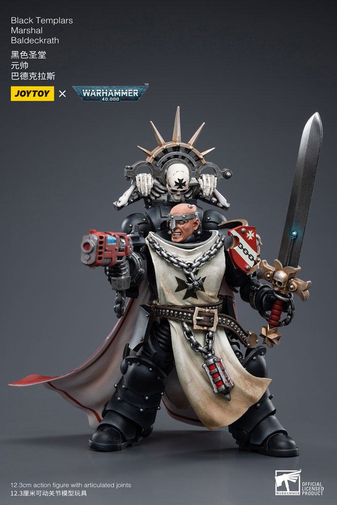 JoyToy Warhammer 40k Action Figure 1/18 Black Templars Marshal Baldeckrath 12 cm