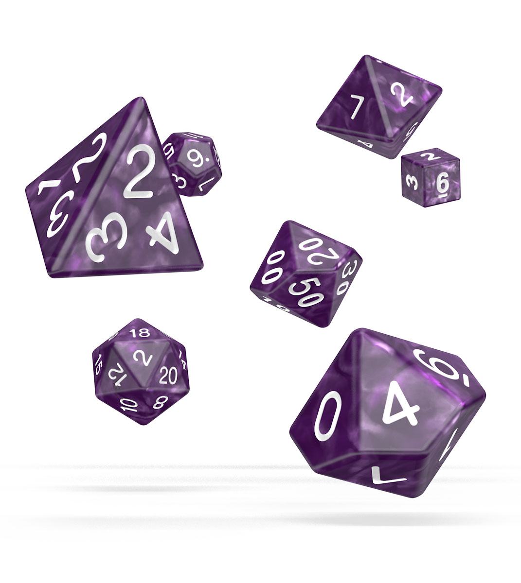 Oakie Doakie Dice RPG Set Marble - Purple (7) - Loaded Dice Barry Vale of Glamorgan CF64 3HD