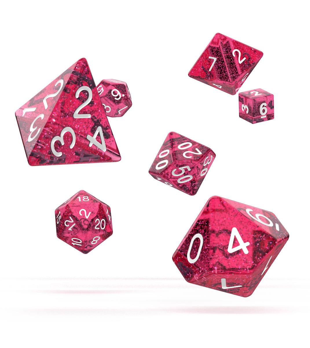 Oakie Doakie Dice RPG Set Speckled - Pink (7) - Loaded Dice