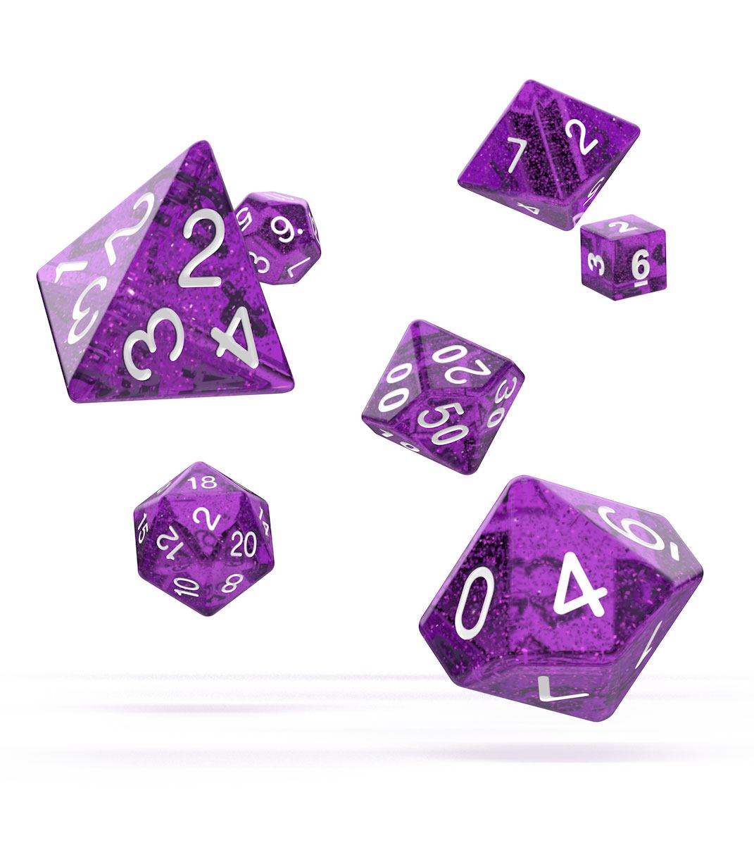 Oakie Doakie Dice - RPG Set 7 Pack Speckled - Purple - Loaded Dice