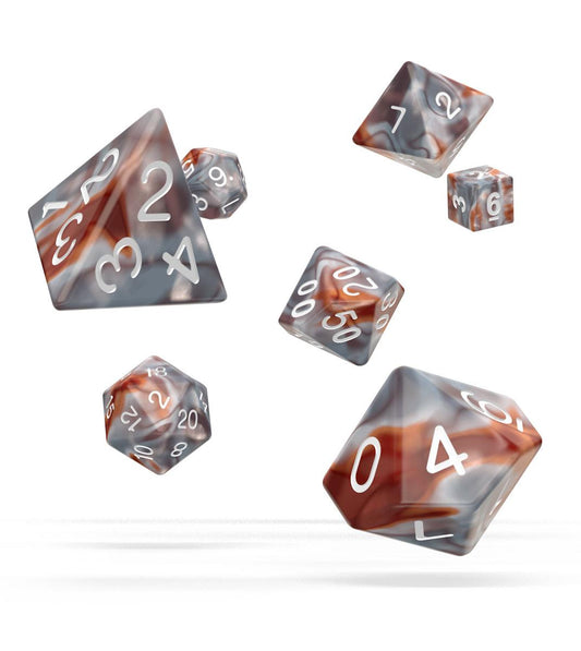 Oakie Doakie Dice RPG Set Gemidice Silver - Rust (7) - Loaded Dice