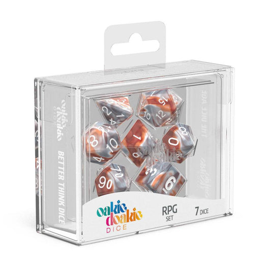 Oakie Doakie Dice RPG Set Gemidice Silver - Rust (7) - Loaded Dice