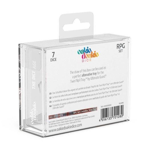 Oakie Doakie Dice RPG Set Gemidice Silver - Rust (7) - Loaded Dice