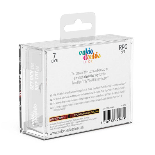 Oakie Doakie Dice RPG Set Glow in the Dark - Lava (7) - Loaded Dice