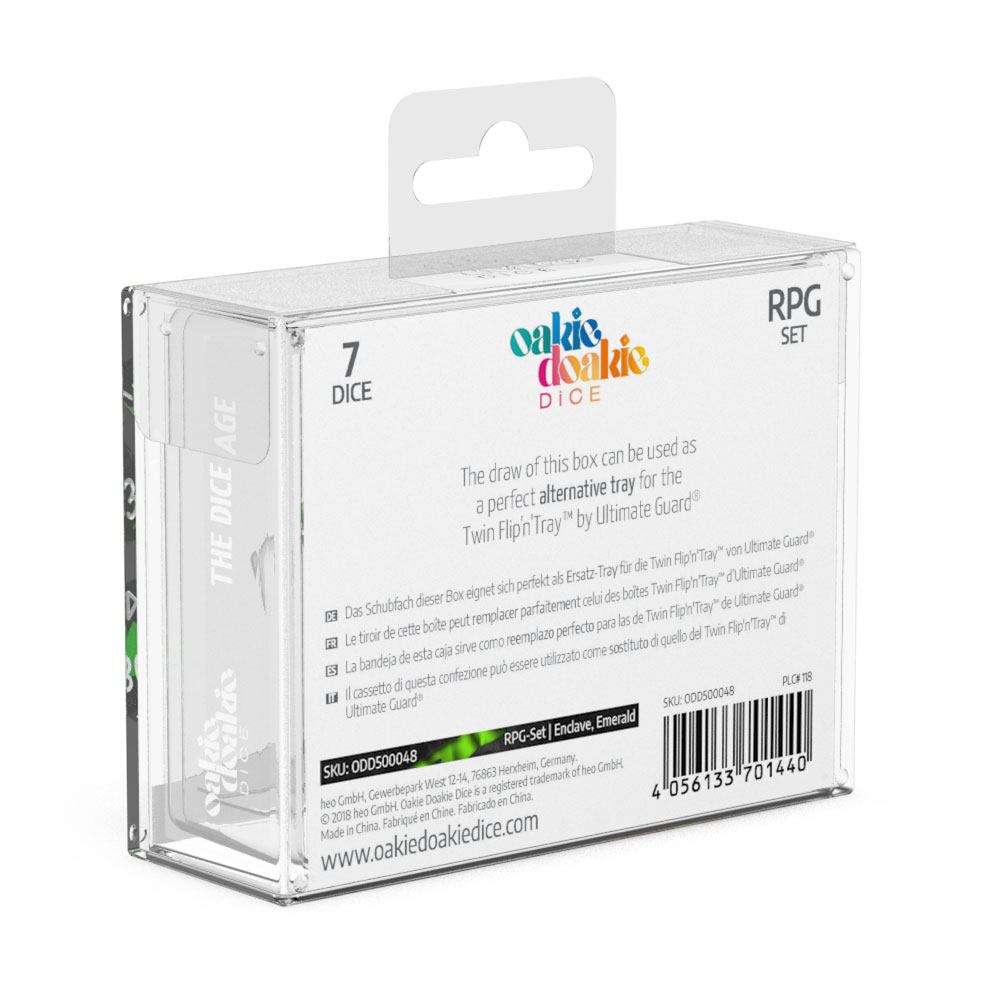 Oakie Doakie Dice RPG Set Enclave - Emerald (7) - Loaded Dice