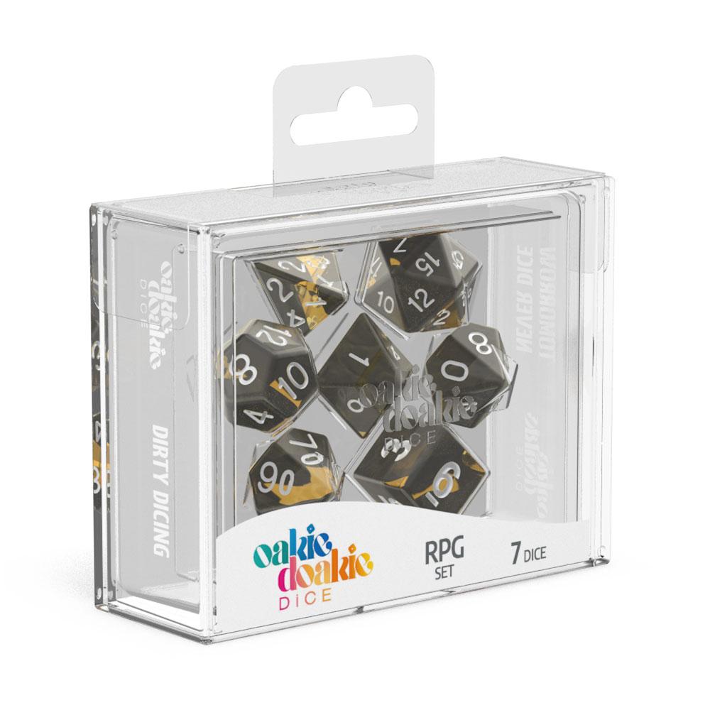 Oakie Doakie Dice RPG Set Enclave - Amber (7) - Loaded Dice