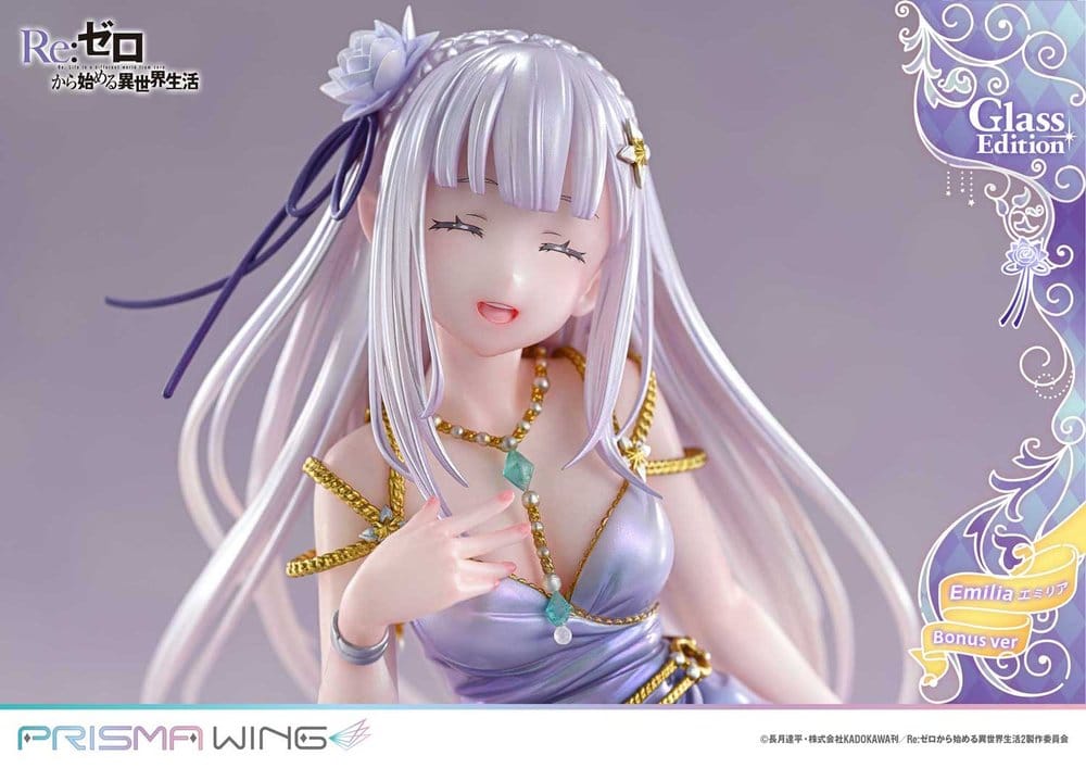 Re:Zero Prisma Wing Statue 1/7 Emilia Glass Edition Bonus Version 29 cm