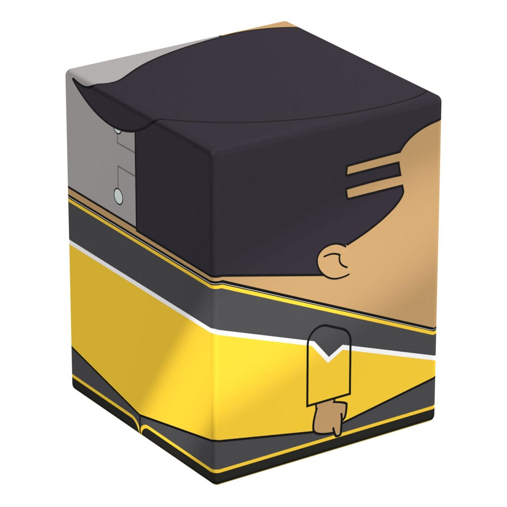 Squaroes Star Trek: Lower Decks Sam Rutherford ST004 card box, back and left side view showing cybernetic implant on the head