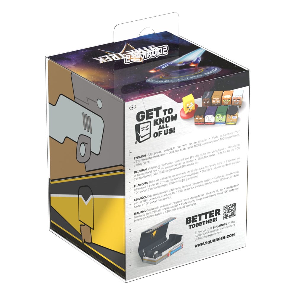 Squaroes Star Trek: Lower Decks Sam Rutherford ST004 card box, in retail packaging, back view with info panel