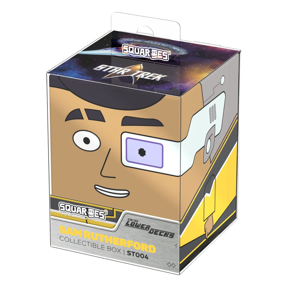 Squaroes Star Trek: Lower Decks Sam Rutherford ST004 card box, in retail packaging, straight-on front view