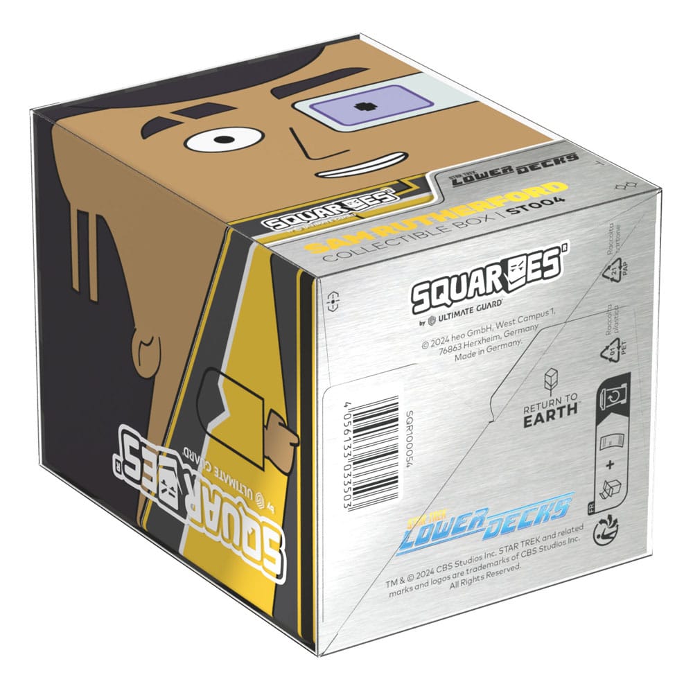 Squaroes Star Trek: Lower Decks Sam Rutherford ST004 card box, in retail packaging on its side, base label with barcode