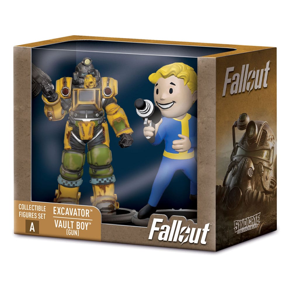 Fallout Mini Figures 2-Pack - Excavator & Vault Boy (Gun) - Loaded Dice