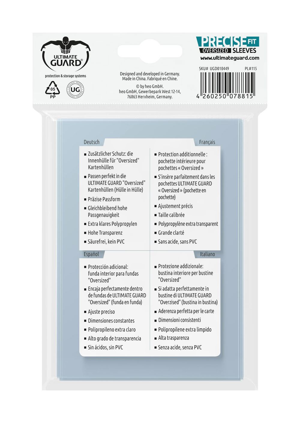 Ultimate Guard Precise-Fit Sleeves Oversized Transparent (40) - Loaded Dice