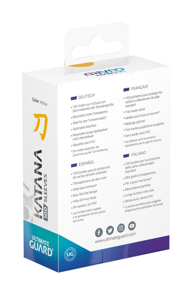 Ultimate Guard Katana Sleeves Standard Size Yellow (100) - Loaded Dice