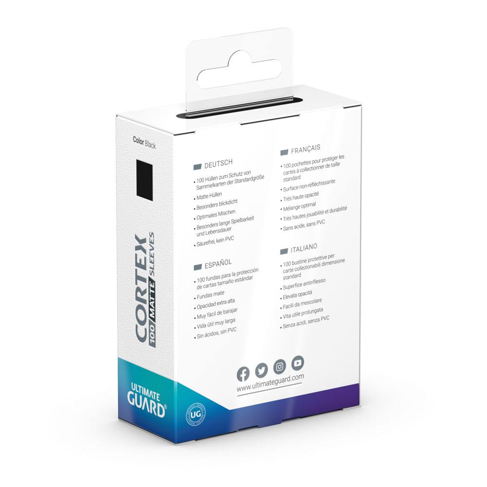 Ultimate Guard Cortex Sleeves Standard Size Matte Black (100) - Loaded Dice