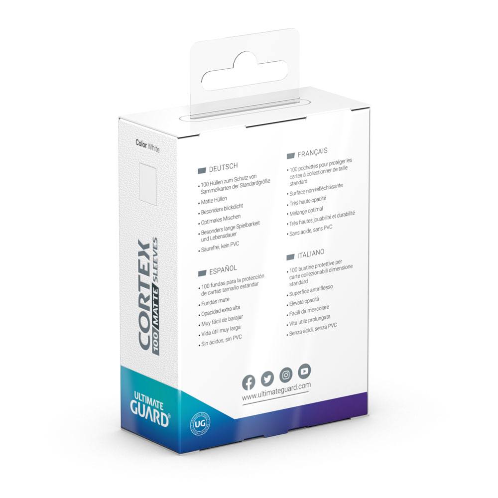 Ultimate Guard Cortex Sleeves Standard Size Matte White (100) - Loaded Dice