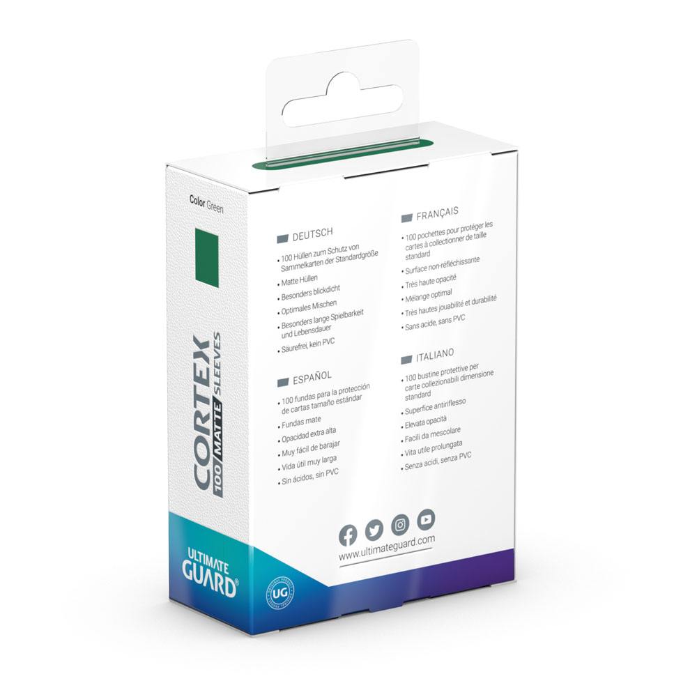 Ultimate Guard Cortex Sleeves Standard Size Matte Green (100) - Loaded Dice