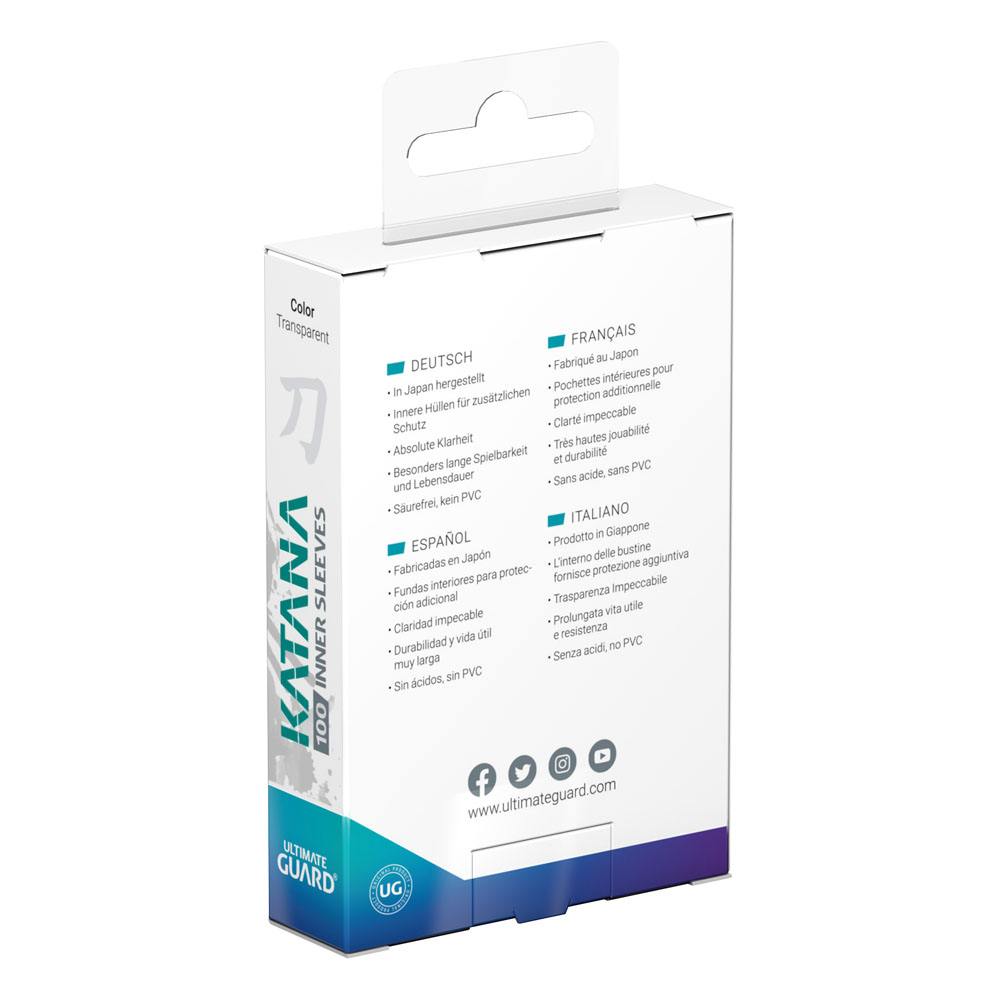 Ultimate Guard Katana Inner Sleeves Standard Size Transparent (100) - Loaded Dice