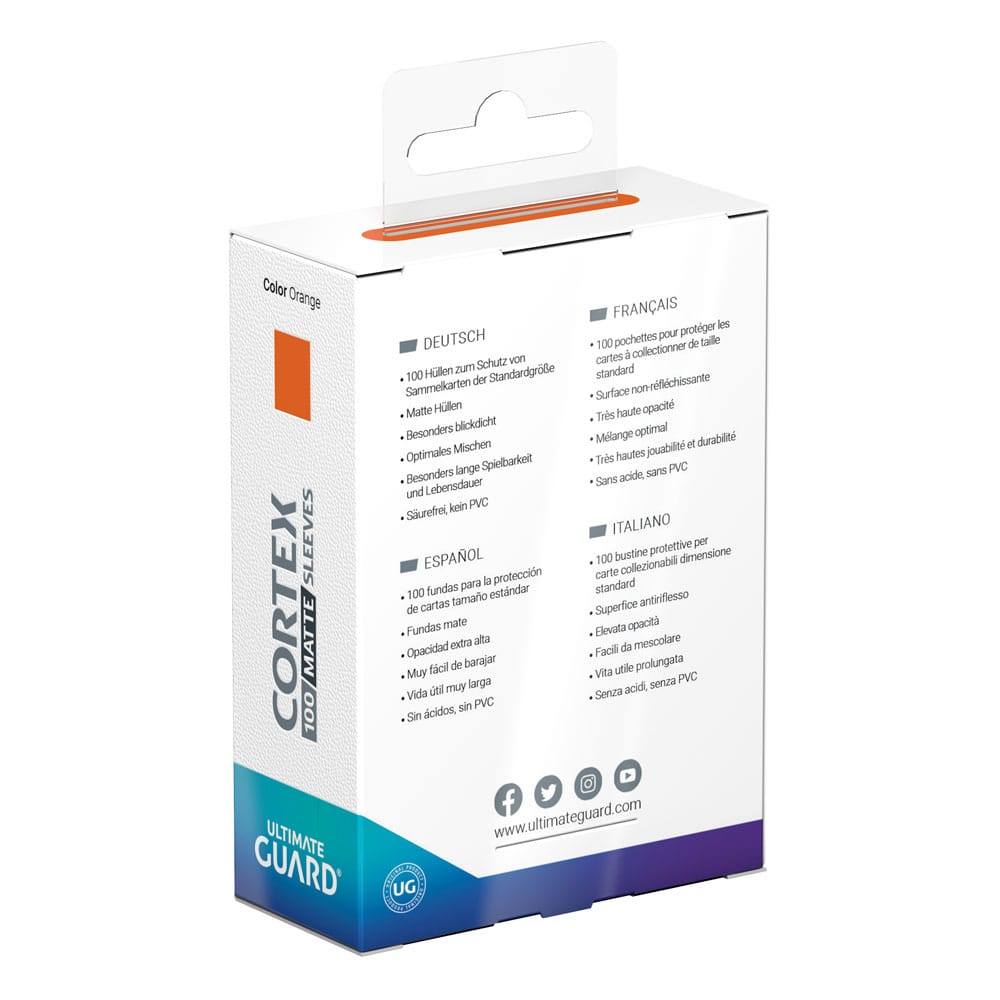 Ultimate Guard Cortex Sleeves Standard Size Matte Orange (100) - Loaded Dice