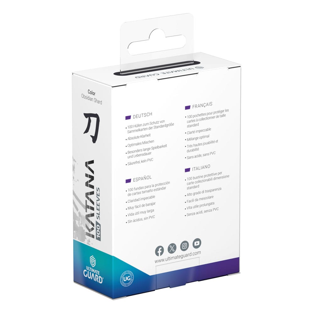Ultimate Guard Katana Sleeves Standard Size (100) - Obsidian Shard - Loaded Dice