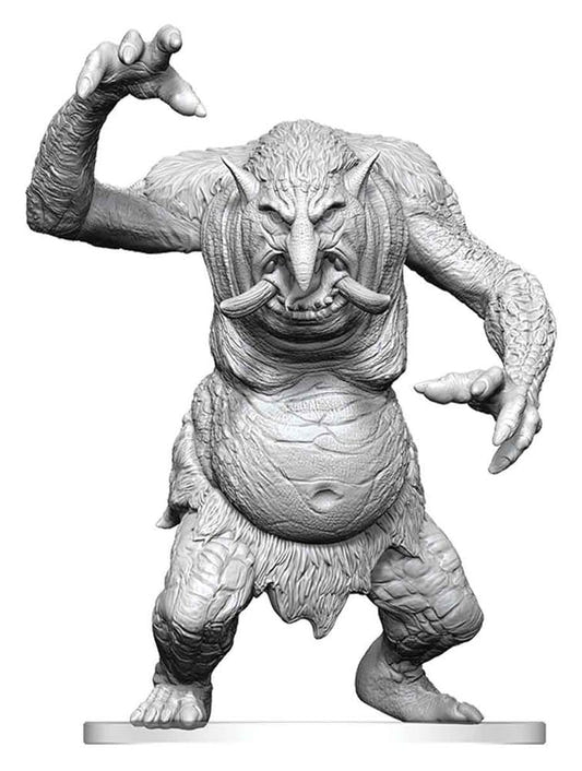 Pathfinder Battles Deep Cuts Forest Troll unpainted miniature, front close-up