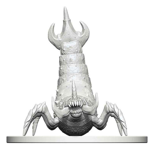Pathfinder Battles Deep Cuts Ankhrav unpainted miniature, front close-up of burrowing insect
