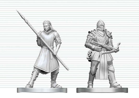 WizKids D&D Nolzur's Town Guards unpainted miniatures, spear and crossbow guards