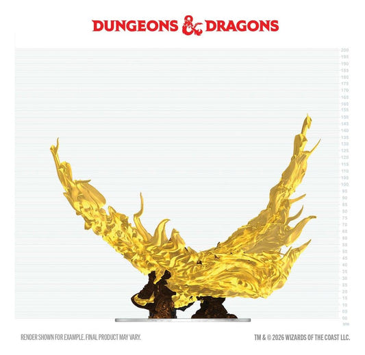 WizKids D&D Icons of the Realms Hollow Dragon painted miniature, back view on scale grid