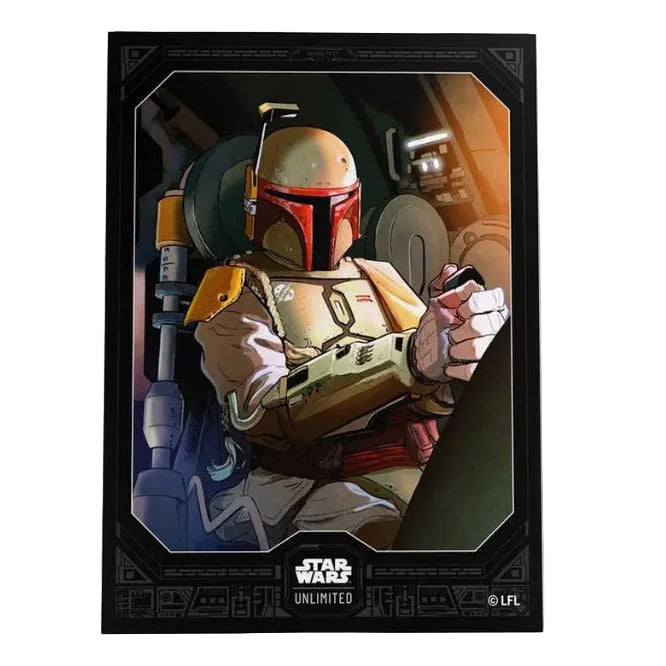 Framed poster of a character from 'Star Wars' on a gray background