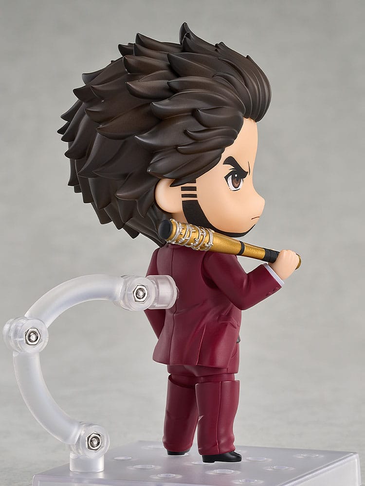 Side profile of the Ichiban Kasuga Nendoroid showing his spiky hair and baseball bat